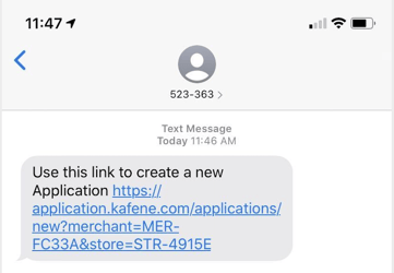 SMS Application Message