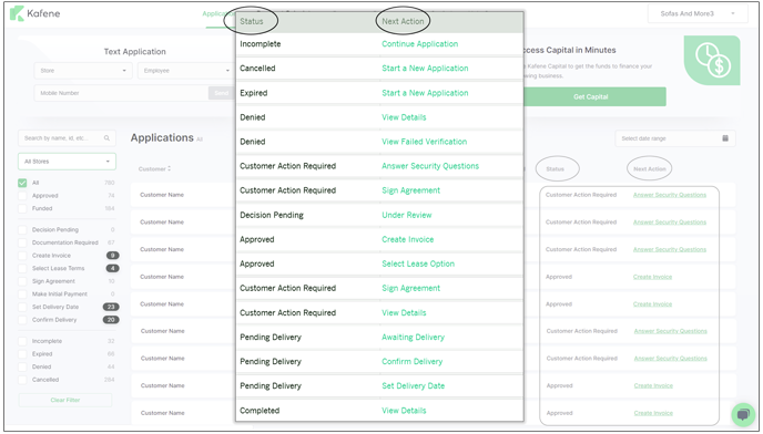 Using the Applications Page